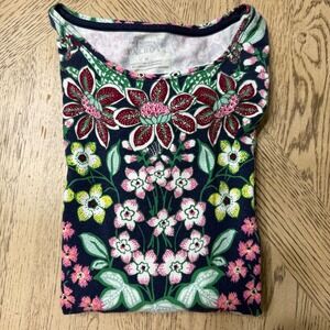 Talbots The Talbots Tee Medium Floral Print Long Sleeve Cotton Blend Top